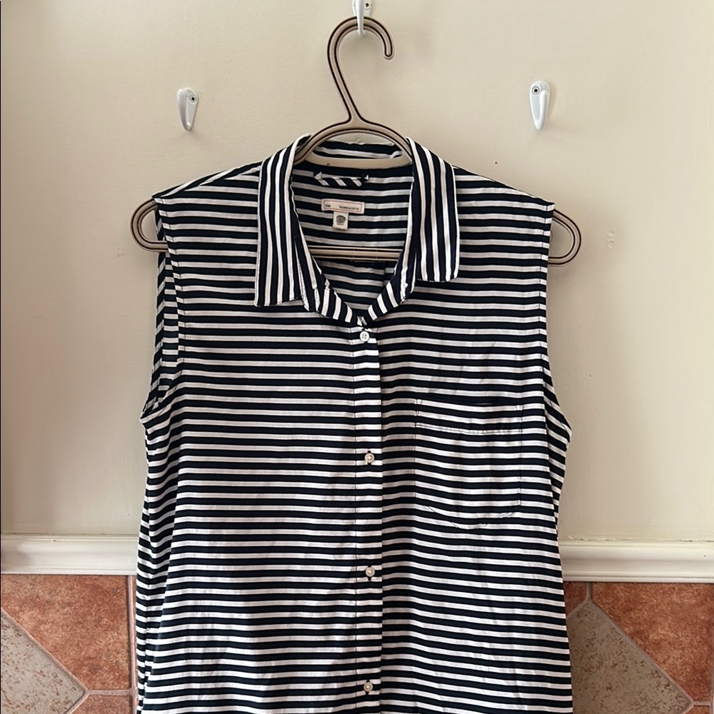 Striped button up collared maxi dress from the Gap